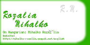 rozalia mihalko business card